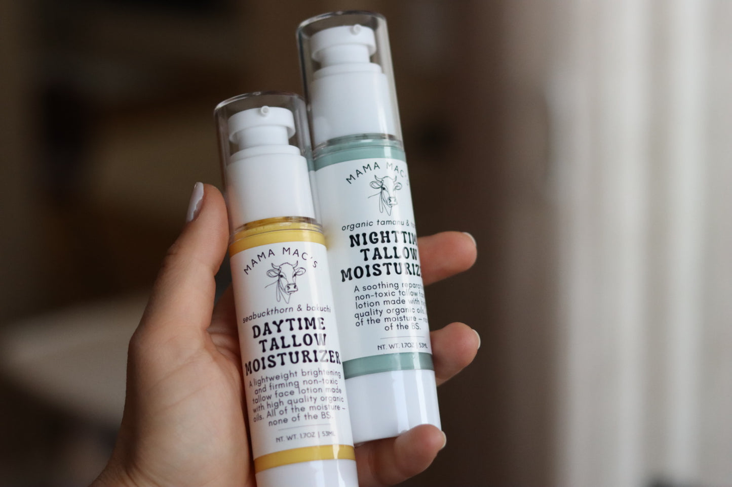 Day & Night Unscented Moisturizing and Reparative Tallow Face Lotion Duo