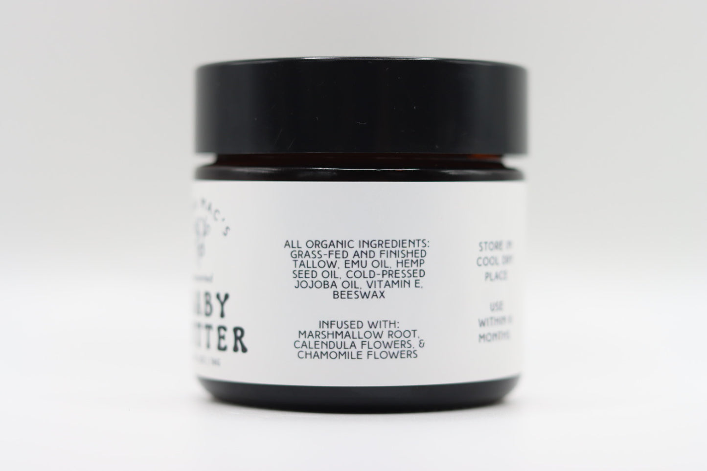 Unscented Herb Infused Grass-fed and Finished Tallow Baby Butter