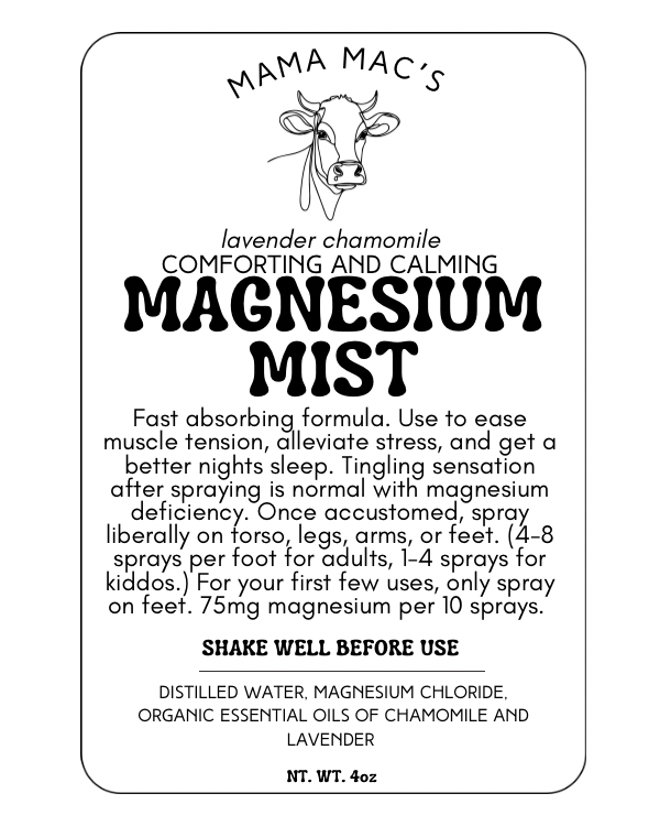 4oz Comforting & Calming Lavender Chamomile Magnesium Oil Mist