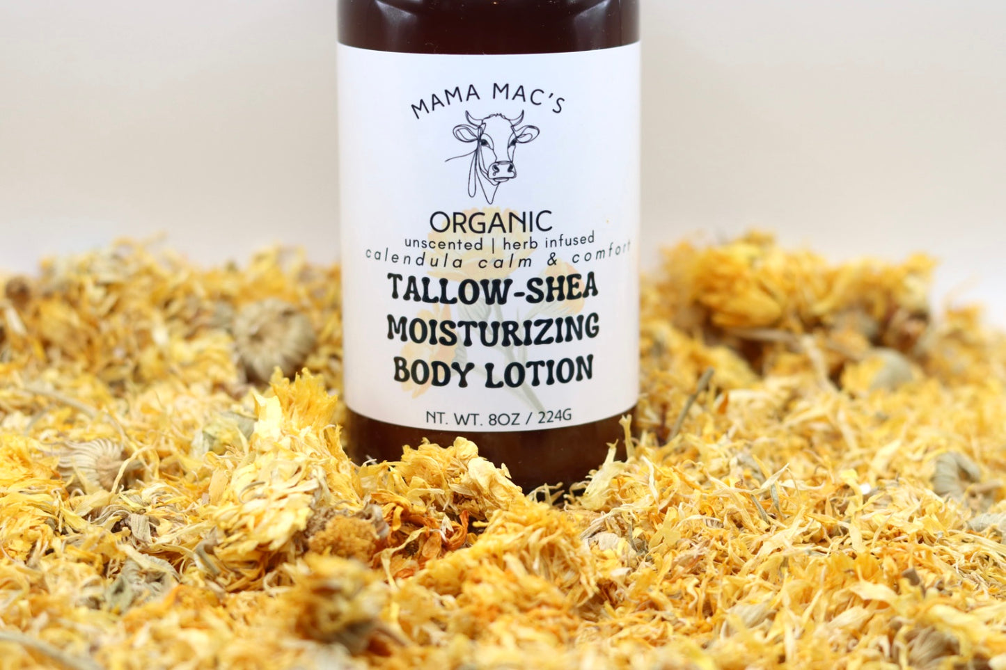 Calendula Calm Unscented Organic Tallow-Shea Body Lotion