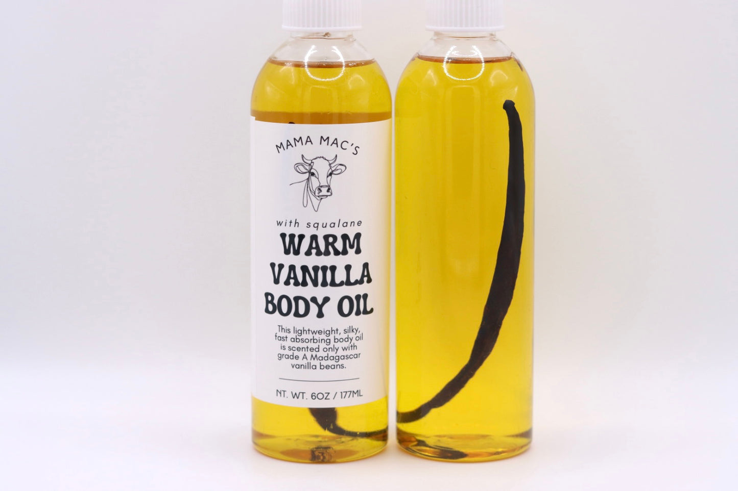 Warm Vanilla Body Oil Scented with Grade A Madagascar Vanilla Beans
