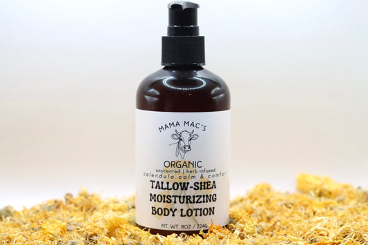 Calendula Calm Unscented Organic Tallow-Shea Body Lotion