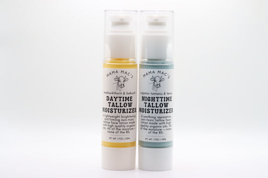 Day & Night Unscented Moisturizing and Reparative Tallow Face Lotion Duo