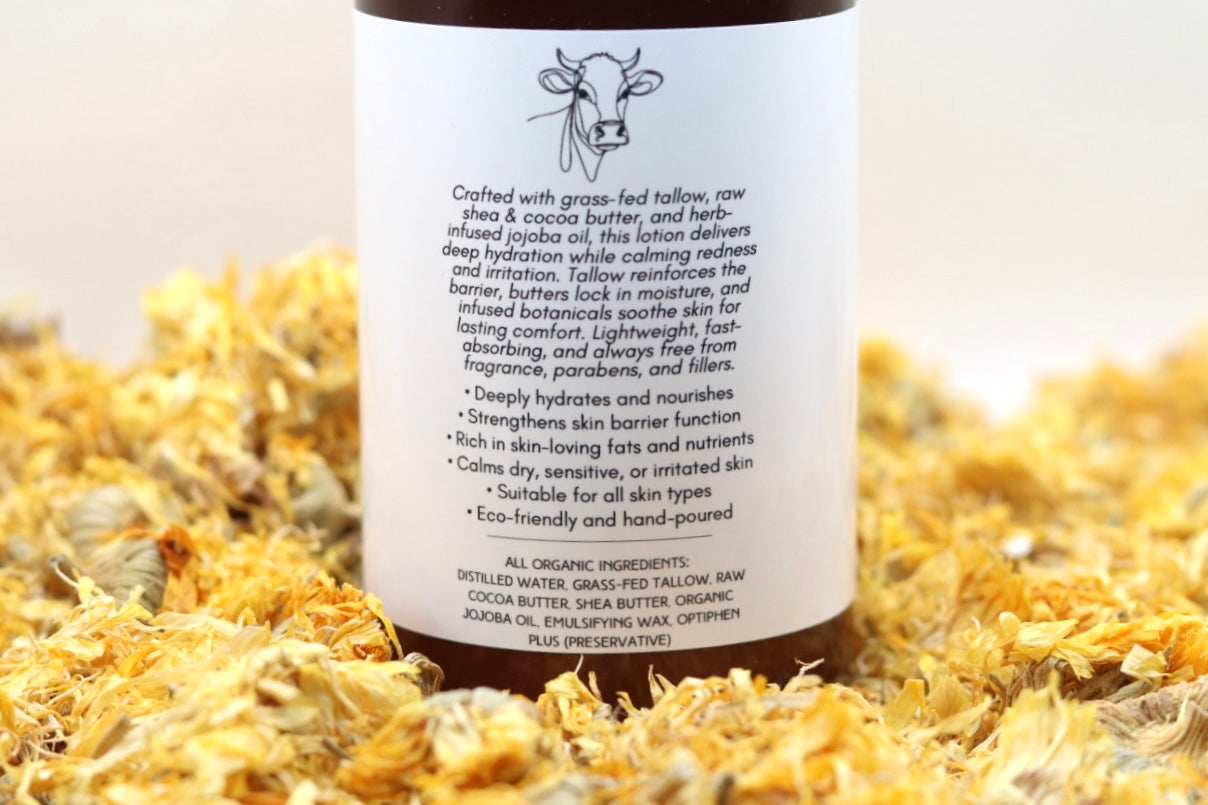 Calendula Calm Unscented Organic Tallow-Shea Body Lotion