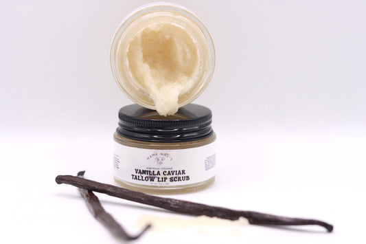 Espresso Infused Vanilla Caviar Tallow Lip Scrub