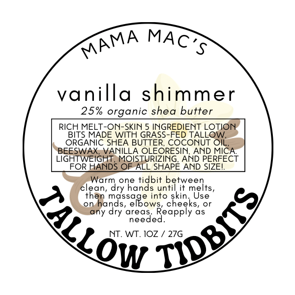 Tallow Lotion Tidbits with 25% Organic Shea Butter